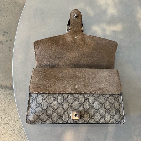 GUCCI GG Supreme Monogram Small Dionysus Shoulder Bag Taupe - Picture 8 of 11